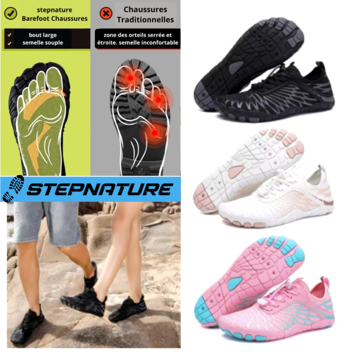 BERAFOOT-CHAUSSURES SAINES ET ANTIDÉRAPANTES (UNISEXE) 🇫🇷